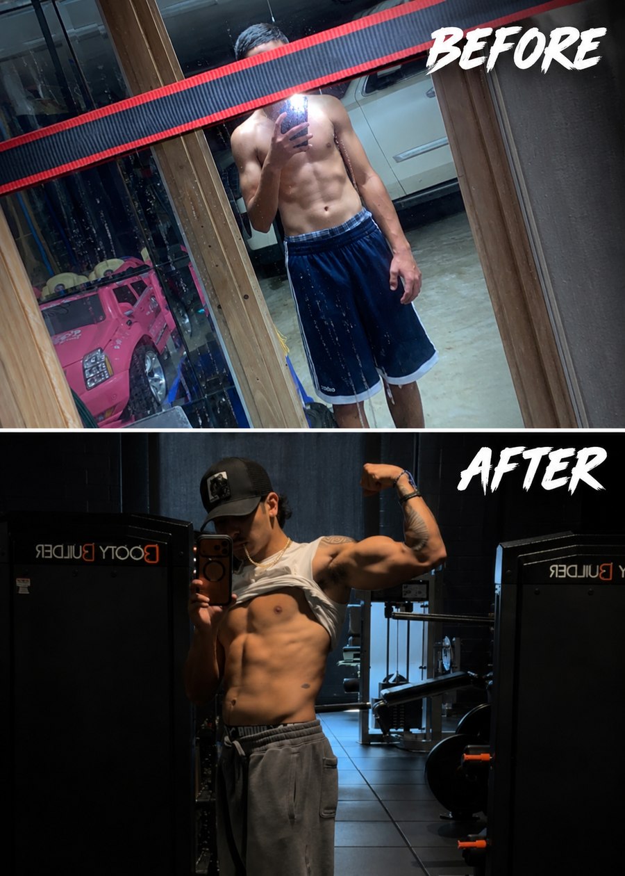 Andrew Contreras 5 year body transformation, before and after